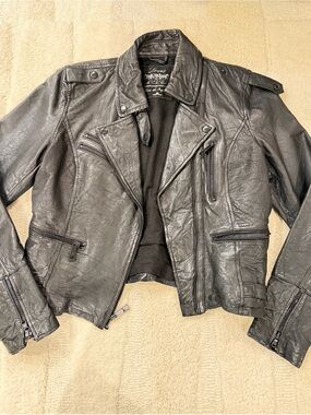 Levi's Black Leather Asymmetrical Moto Jacket